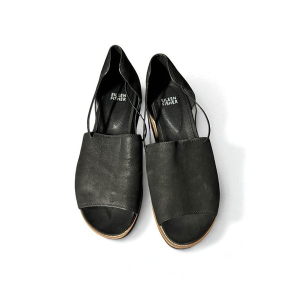 🌻Eileen Fisher Black Ken Tumbled Nubuck Sandal Size 8.5 - Picture 7 of 10